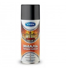 VIXEN Эмаль термостойкая Черная аэрозоль  +750 *С 520мл