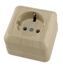 Розетка 1-ая с/з нар. Сосна SQ1801-0050