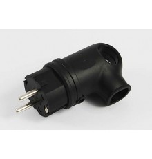 Вилка угловая каучук Черная с/з 6А IP44 1190611