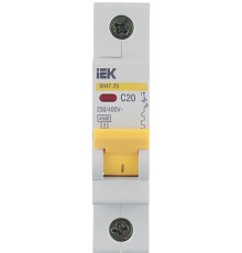 Автомат IEK ВА47-29 230/400V  С20 1Р