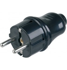 Вилка Черная прямая с/з 16А IP20 SQ1806-0004