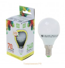 Лампочка светодиодная шар LED 7,5Вт Е14 Т.Св.