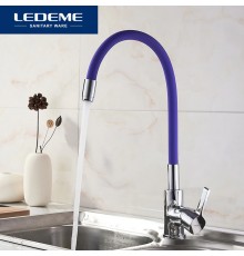 Смеситель для кухни,гибкий излив Фиолетовый+хром L4898-8 (808287)