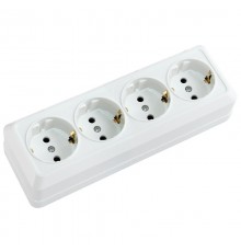 Розетка 4-ая с/з нар. 16А IP20 Белая SQ1801-0130