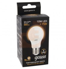 Лампочка светодиодная Gauss LED A60-10W-880-Е27 Тепл.Св.