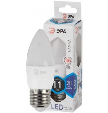 Лампочка светодиодная ЭРА LED smd B35-11w-827-E-27 диод.св.11в. (10*100*3500)